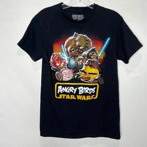 Star Wars Men’s T-Shirt sz Sm Fifth Sun Angry Birds Black Graphic Top